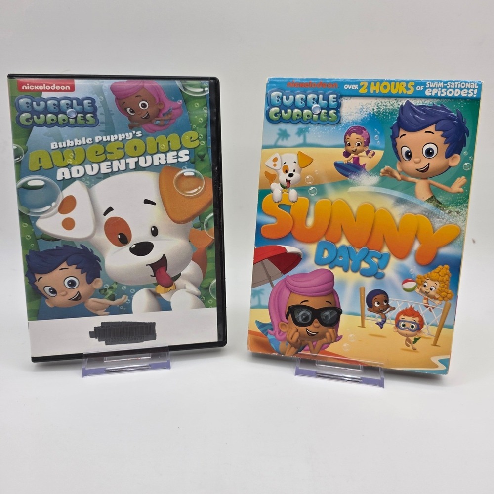 Nickelodeon Bubble Guppies DVD Lot Awesome Adventures & Sunny Days Kids Movies